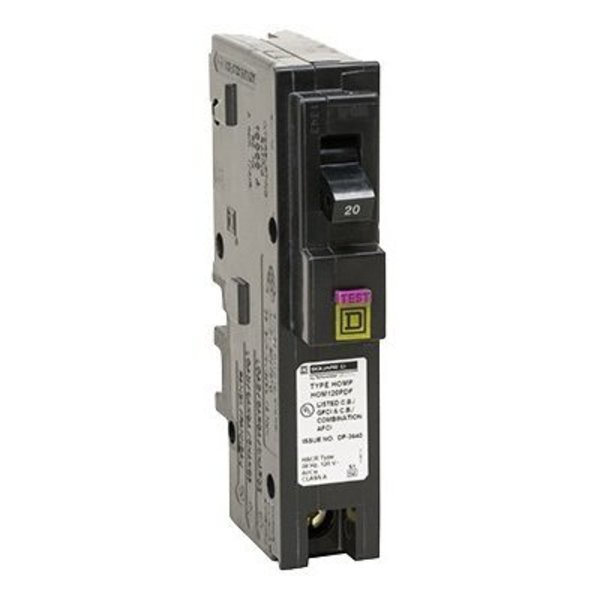 Square D Combination Circuit Breaker, HOM Series 20A, 1 Pole, 120V AC HOM120PDFC